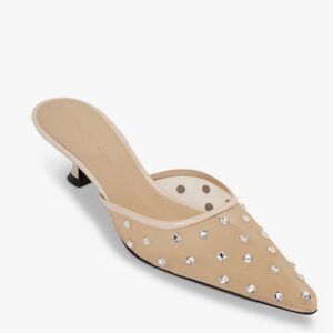 NWOT KHAITE Minna Crystal Embellished Mesh Mule, 35mm